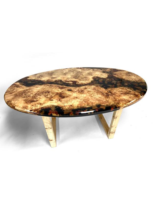 Oval maple stone table