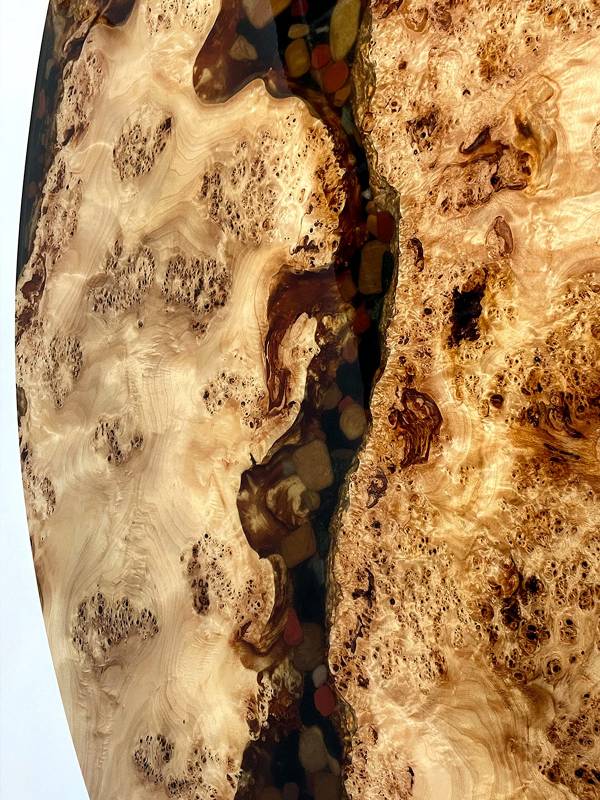 Oval maple stone table
