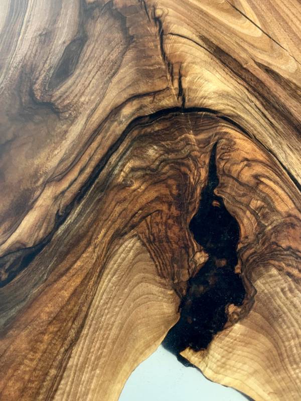 Oval walnut clear epoxy resin table