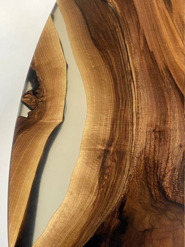 Oval walnut clear epoxy resin table