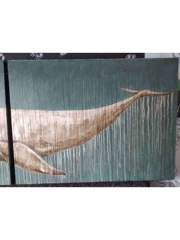 Original painting White Whale 2 pc
