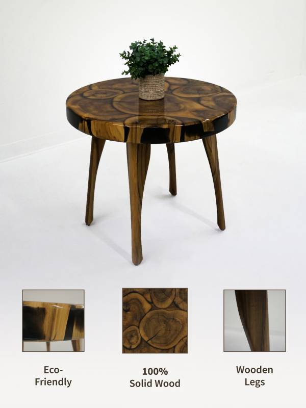 Coffee table walnut and epoxy resin
