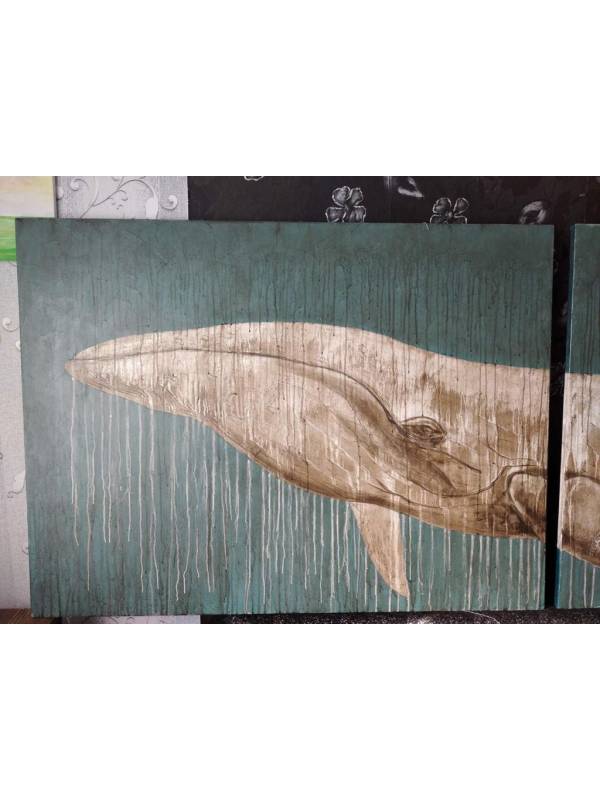 Original painting White Whale 2 pc