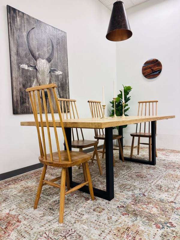 Dining large oak white table