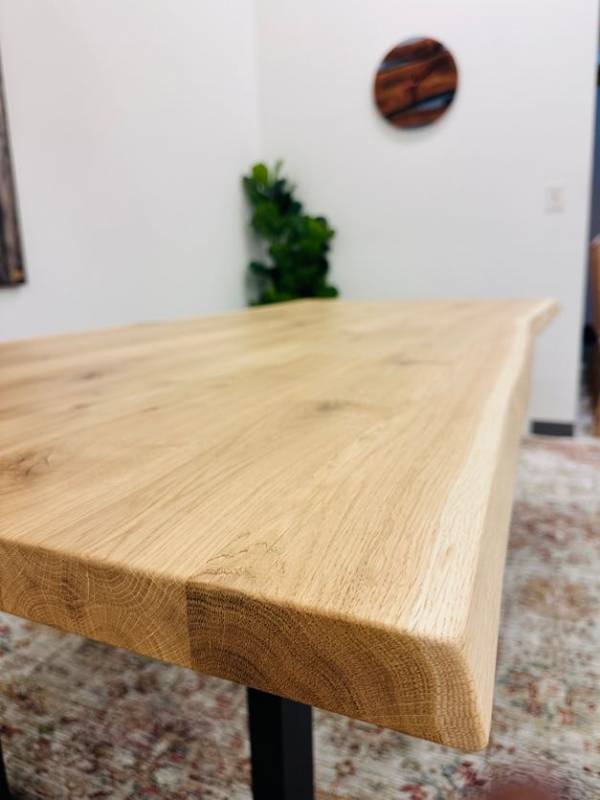 Dining oak white table medium