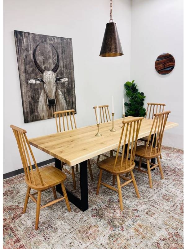 Dining oak white table medium