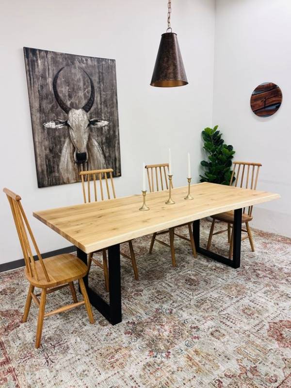 Dining oak white table medium