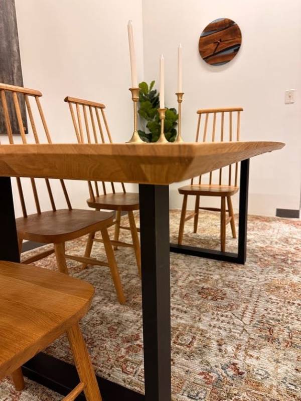 Dining Oak white table swiss edge