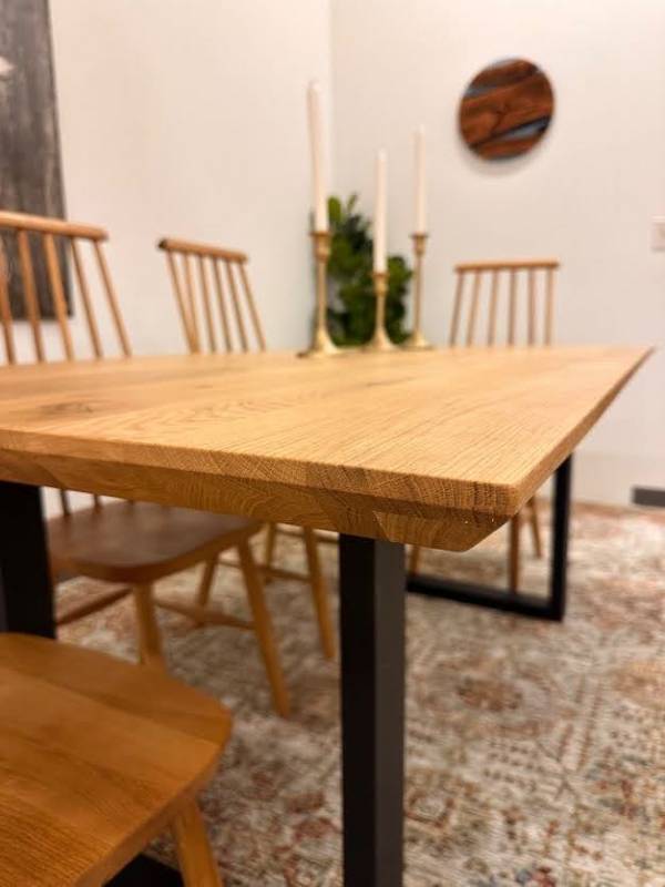 Dining Oak white table swiss edge