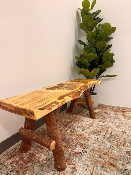 Natural wood bench 2