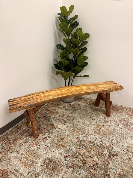 Natural wood bench 3