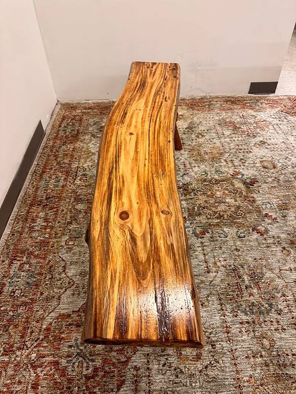 Natural wood bench 3