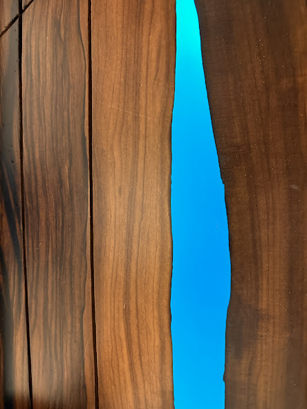 Dining epoxy and walnut wood table