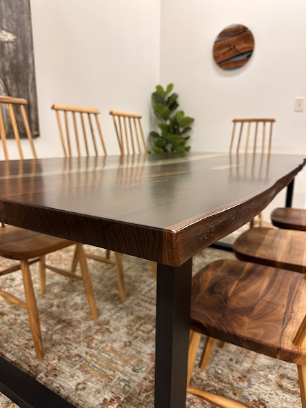 Dining epoxy and acacia wood table