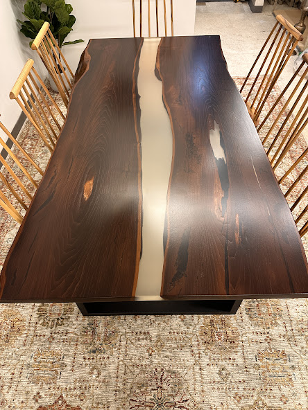 Dining epoxy and acacia wood table