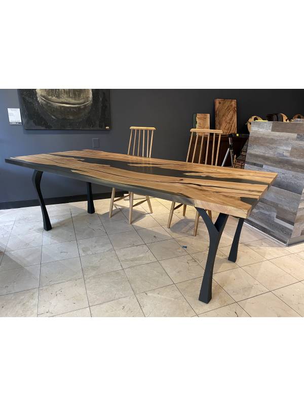 Dining acacia wood and epoxy resin table