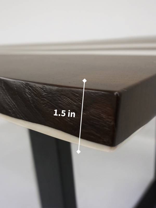 Dining white epoxy resin and acacia wood table