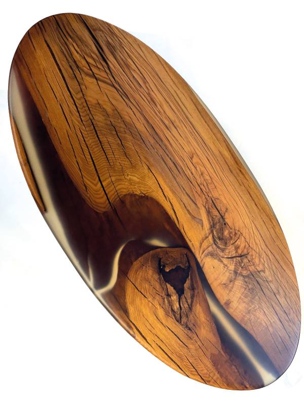 Coffee epoxy resin table oval