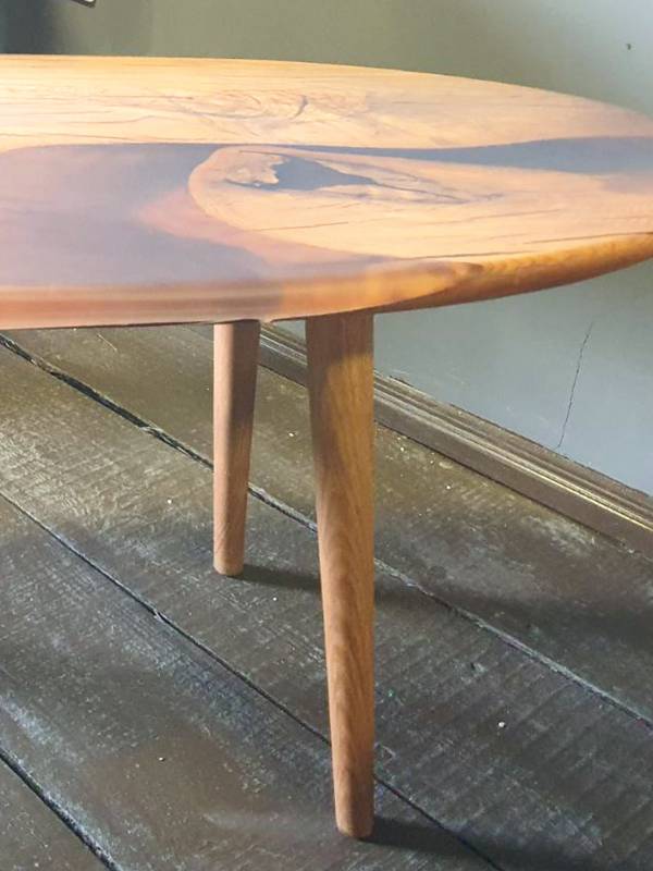 Coffee epoxy resin table oval