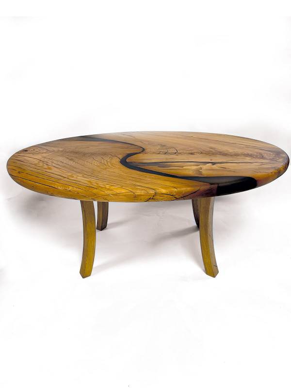 Coffee epoxy resin table oval