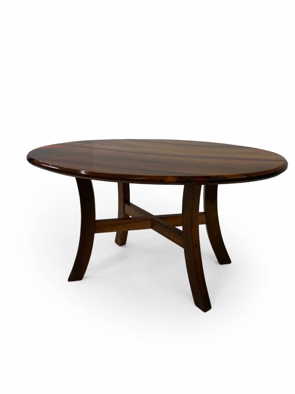 Oval walnut and red epoxy resin table