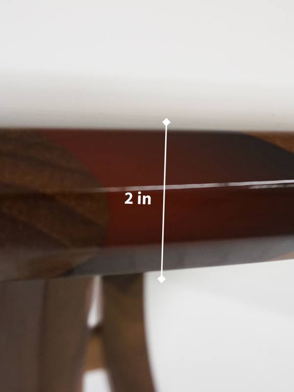 Oval walnut and red epoxy resin table