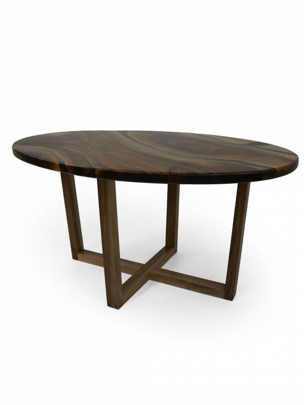 Oval walnut clear epoxy resin table