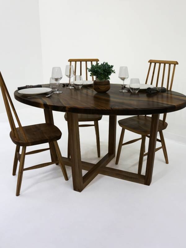 Oval walnut clear epoxy resin table