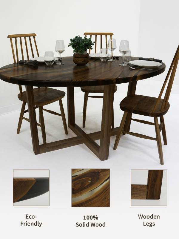 Oval walnut clear epoxy resin table