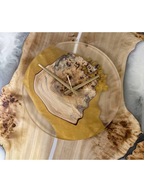 Epoxy and wood wall clock (02)