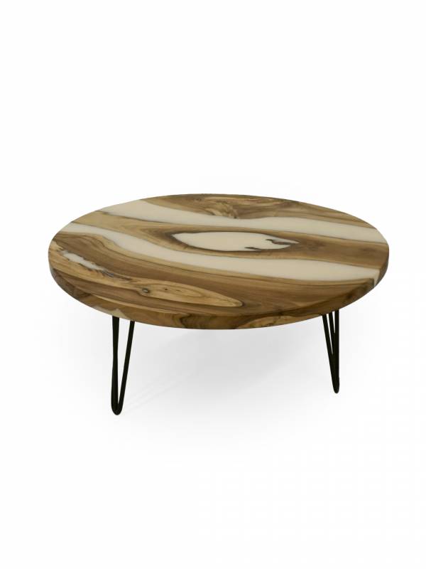 Round coffee big walnut epoxy resin table