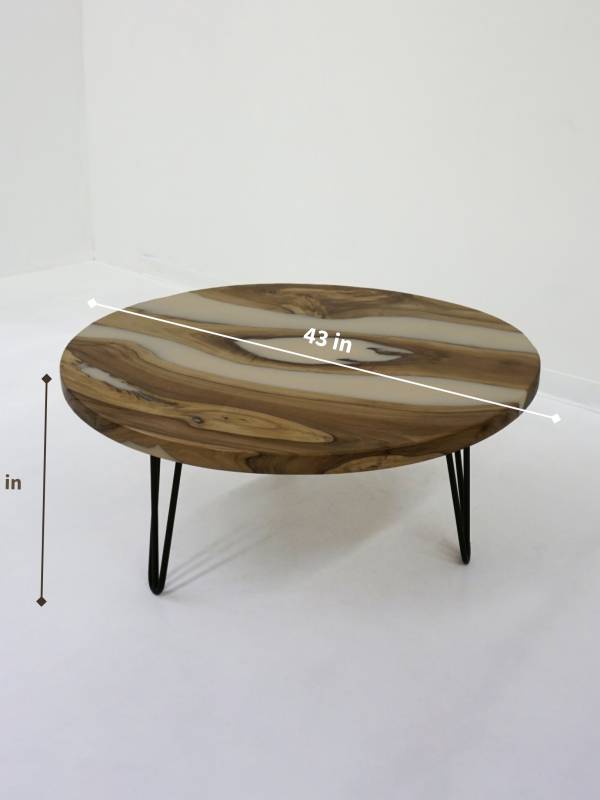 Round coffee big walnut epoxy resin table