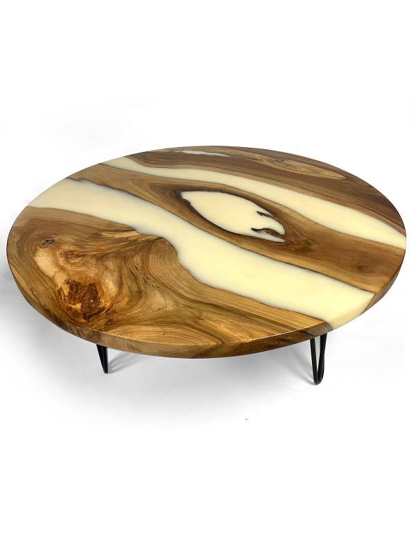Round coffee big walnut epoxy resin table