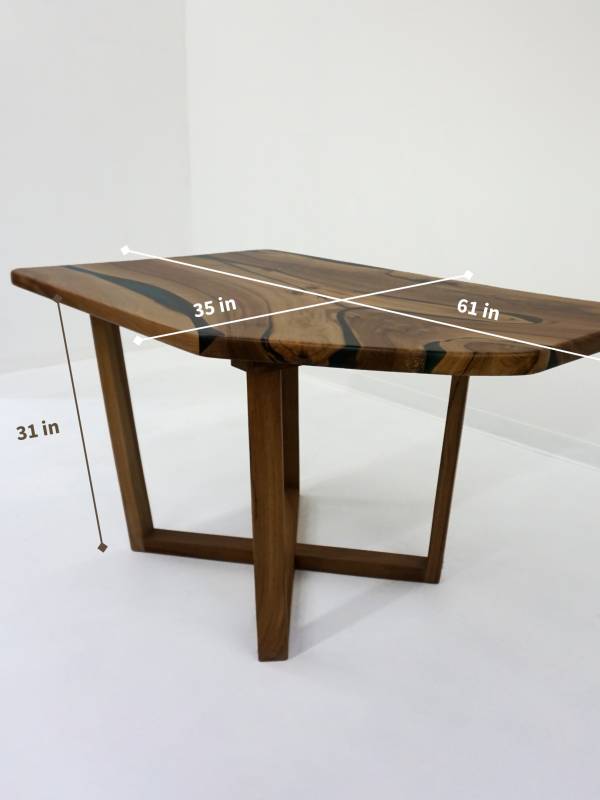 Dining medium epoxy resin table