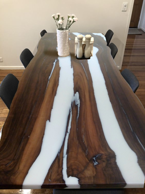 Dining XXL walnut white table
