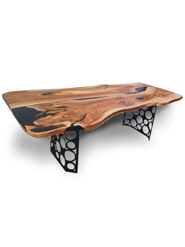 Dining XXL walnut black metall table