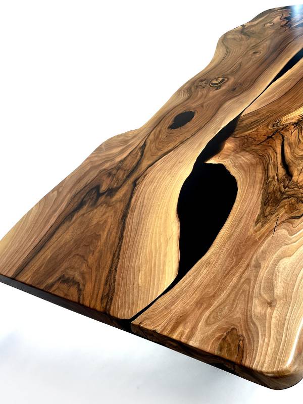 Dining XXL walnut black metall table