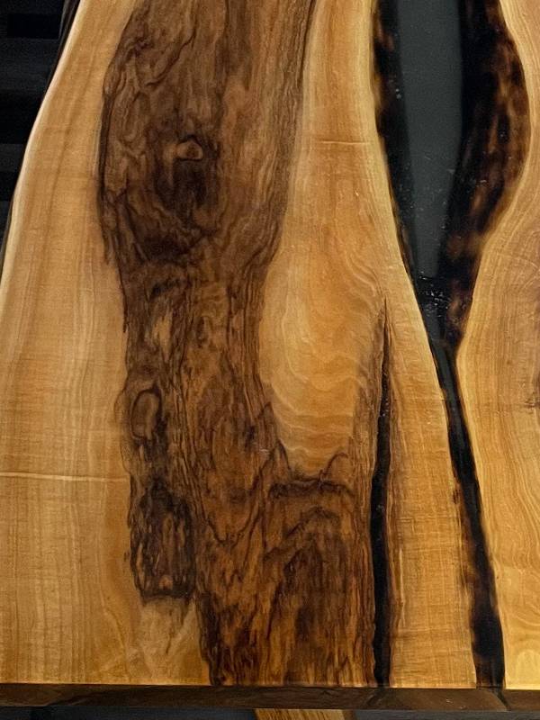 Conference epoxy resin and walnut wood table