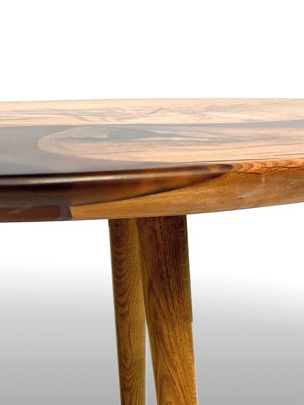 Coffee epoxy resin table oval