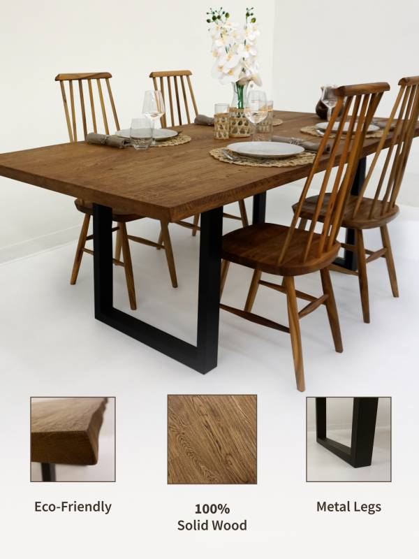 Dining medium dark oak table