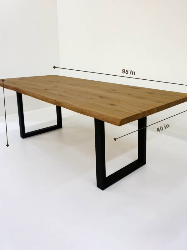 Dining oak white table large