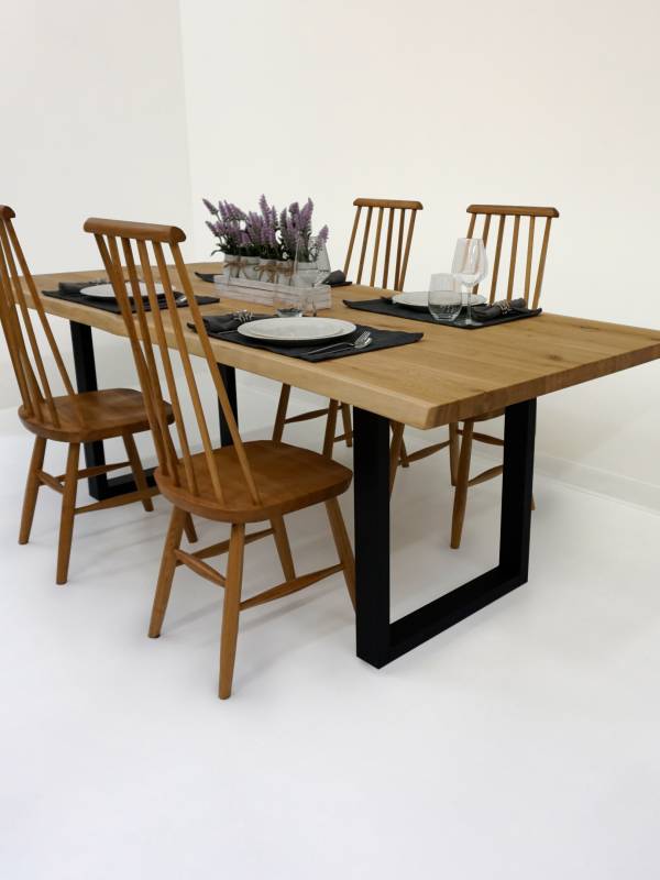 Dining oak white table medium