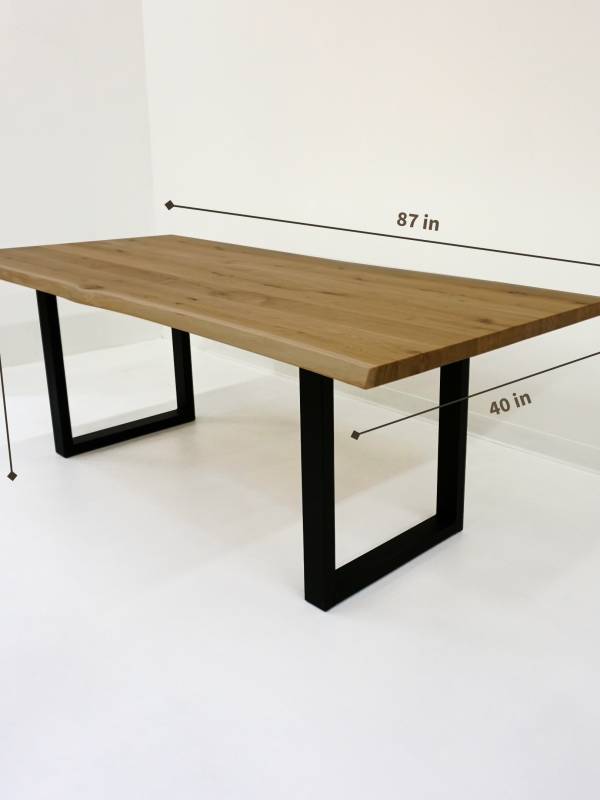 Dining oak white table medium