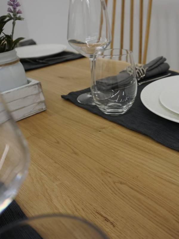 Dining oak white table medium
