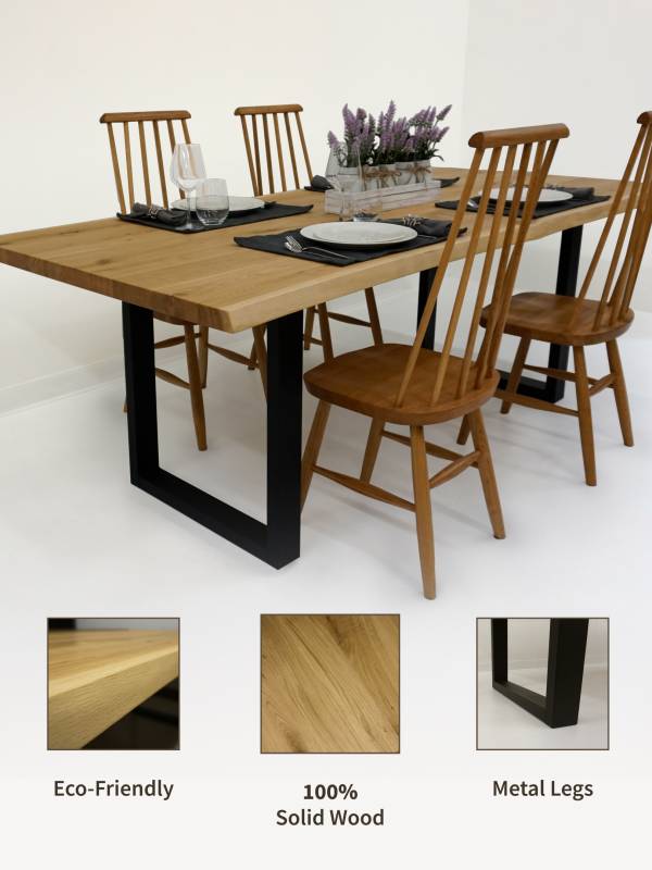 Dining oak white table medium