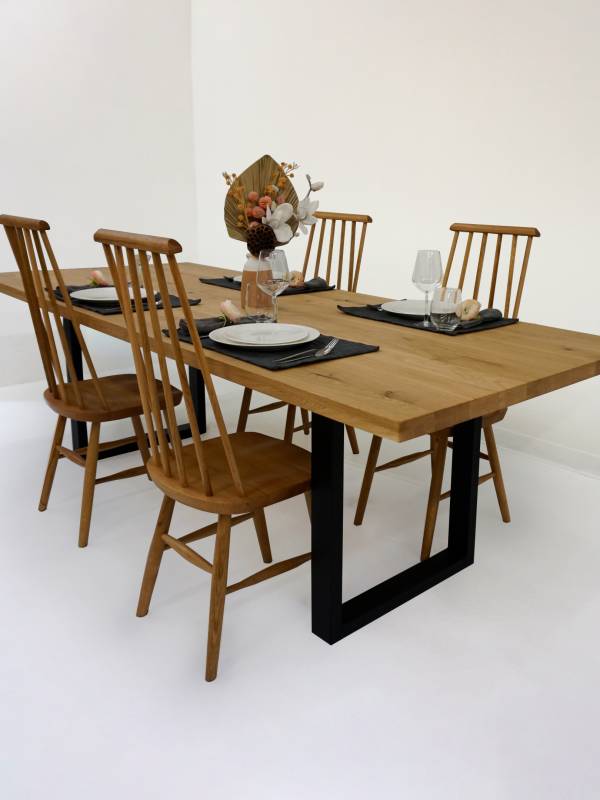 Dining large oak white table
