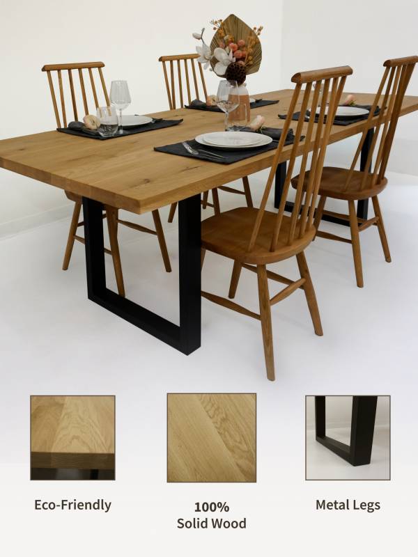 Dining large oak white table