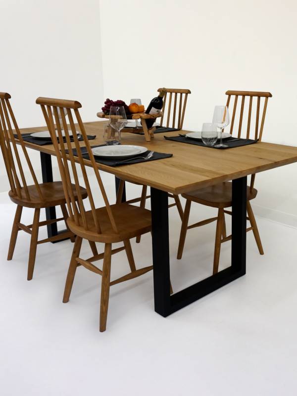 Dining Oak white table swiss edge
