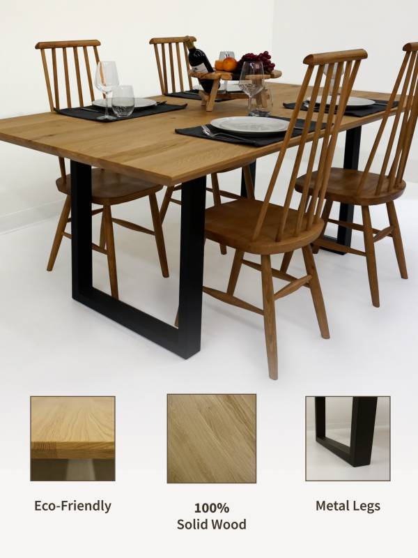 Dining Oak white table swiss edge