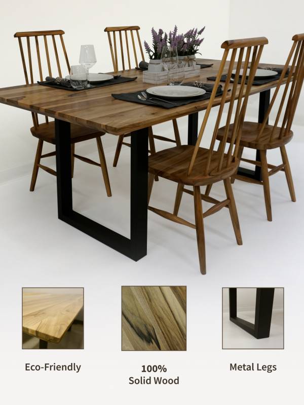 Dining walnut table small swiss edge